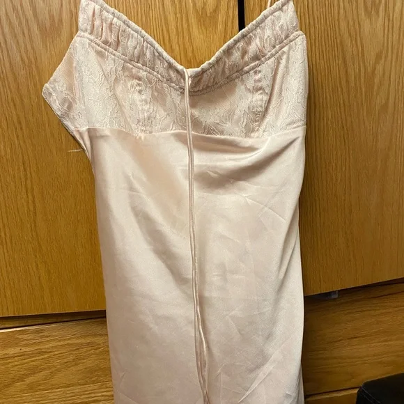 SOLD Pink satin mini dress - Picture 1 of 4